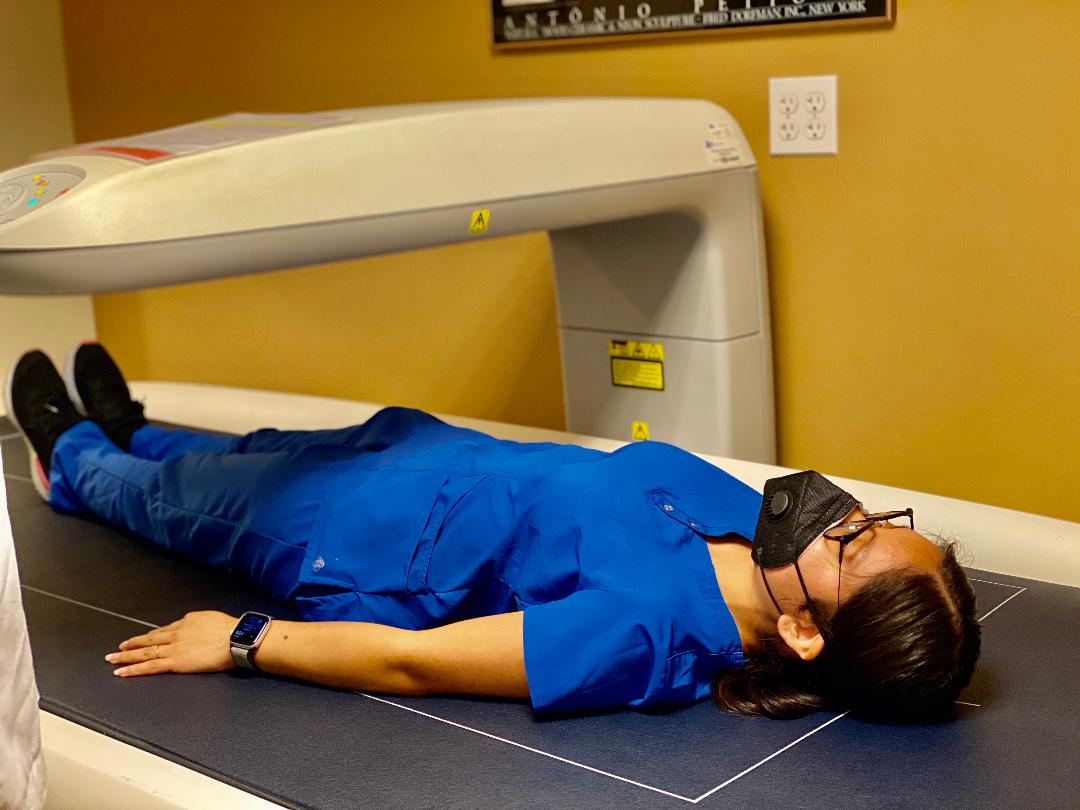 Bone Density test in process with Medical Assistant